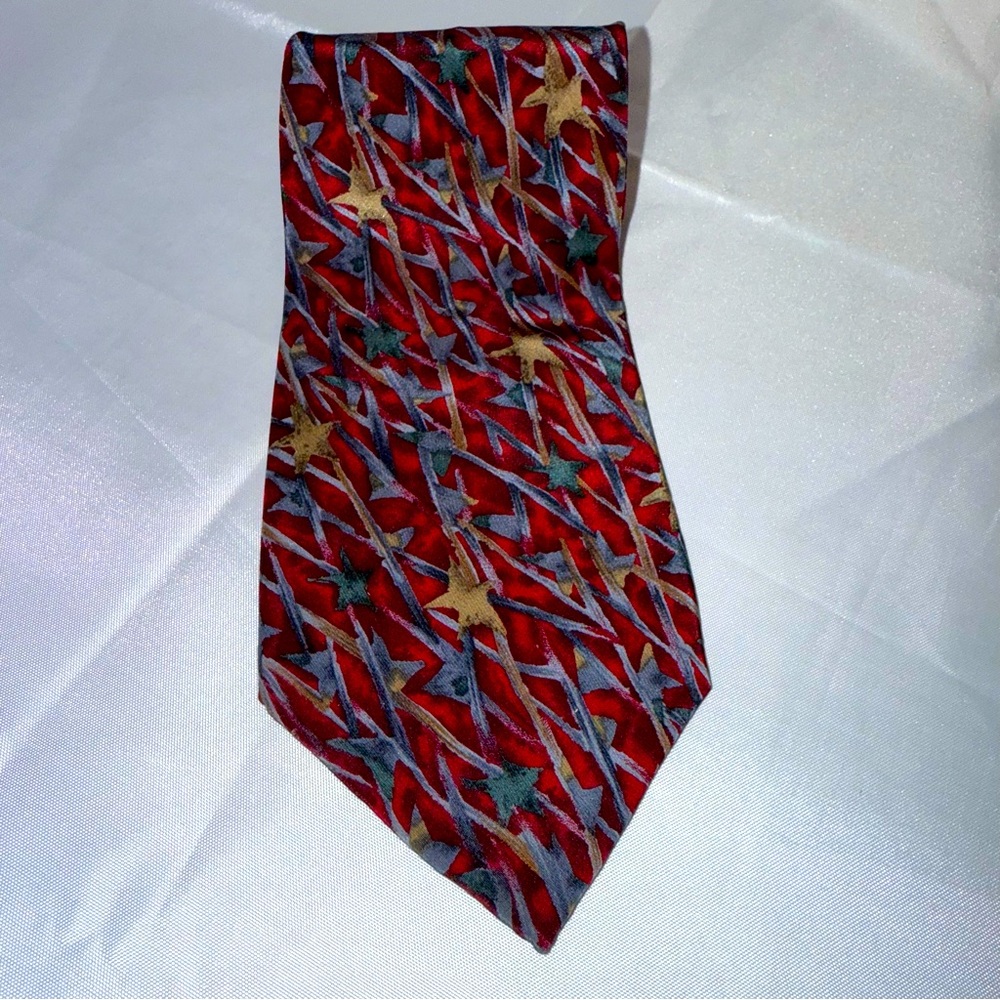 Jimmy V Digger Phelps Burgundy Red Stars Men’s Silk Tie USA Perfect Fall Season